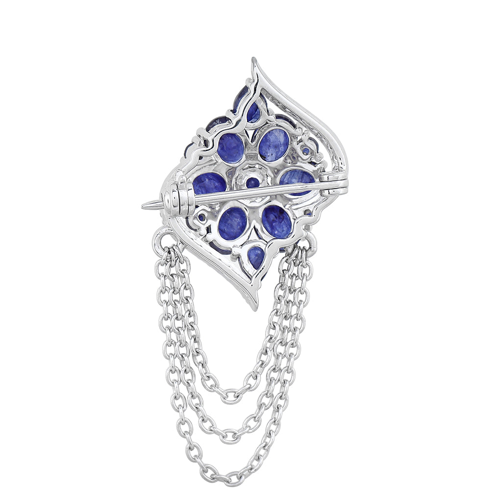 Broşă din Argint 925 ( 2.88 grame ) cu Safir Thailandez 4.2 Carate 2 