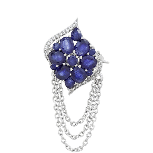 Broşă din Argint 925 ( 2.88 grame ) cu Safir Thailandez 4.2 Carate
