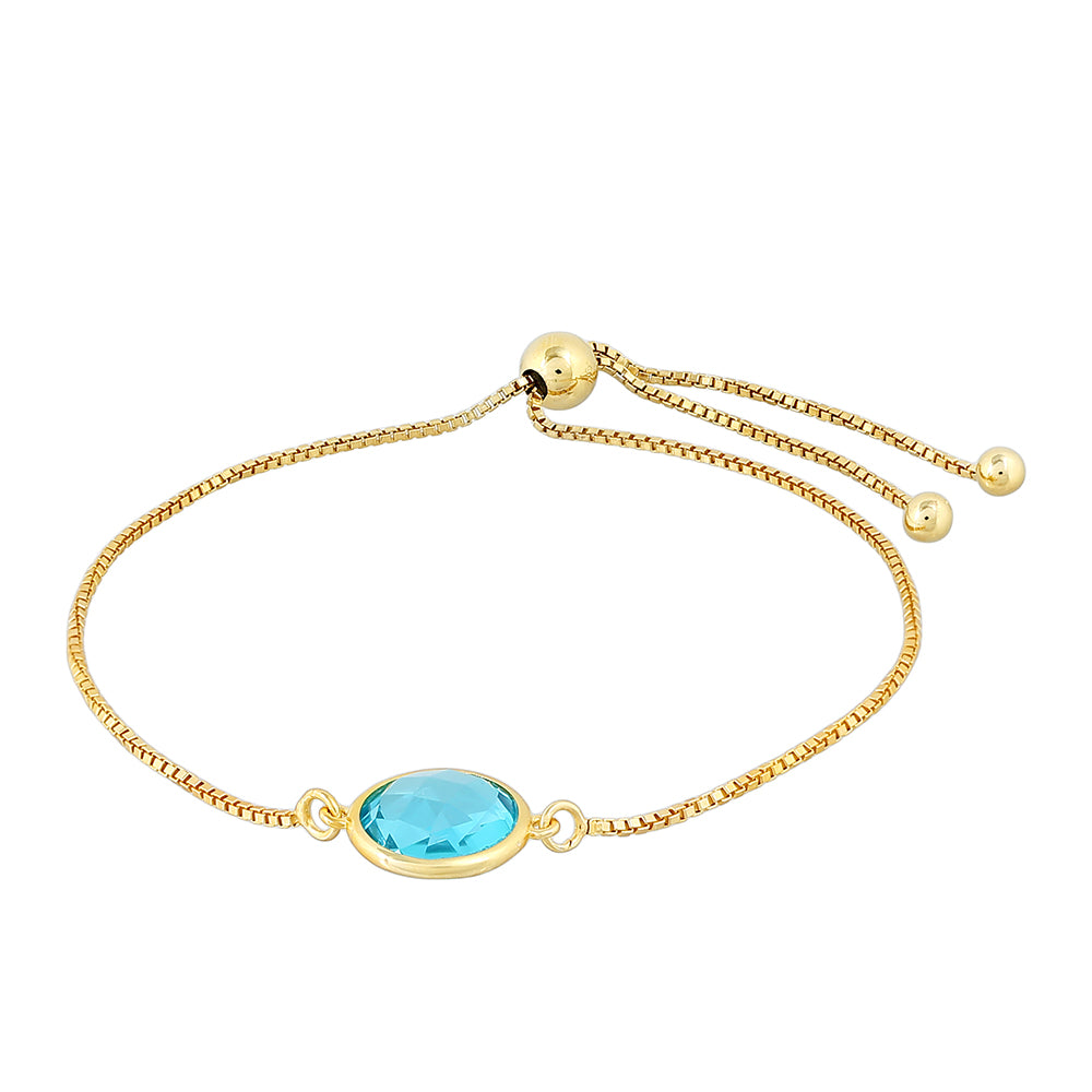 Brățară din Argint 925 Placat cu Aur ( 2.57 grame ) cu Cuarț Paraiba 3.63 Carate 2 