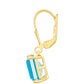 Cercei din Argint 925 Placat cu Aur ( 1.93 grame ) cu Cuarț Paraiba 5.19 Carate