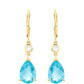 Cercei din Argint 925 Placat cu Aur ( 2.94 grame ) cu Cuarț Paraiba și Topaz Alb 6.6 Carate