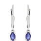 Cercei din Argint 925 ( 1.06 grame ) cu Safir Thailandez 0.74 Carate