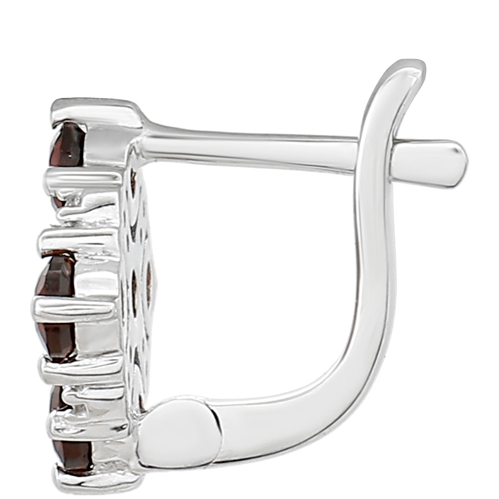 Cercei din Argint 925 ( 1.8 grame ) cu Granat și Topaz Alb 1.26 Carate 2 