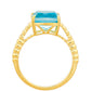 Inel din Argint 925 Placat cu Aur ( 2.54 grame ) cu Cuarț Paraiba 3.46 Carate