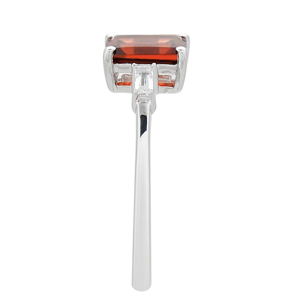 Inel din Argint 925 ( 1.44 grame ) cu Granat și Topaz Alb 1.27 Carate