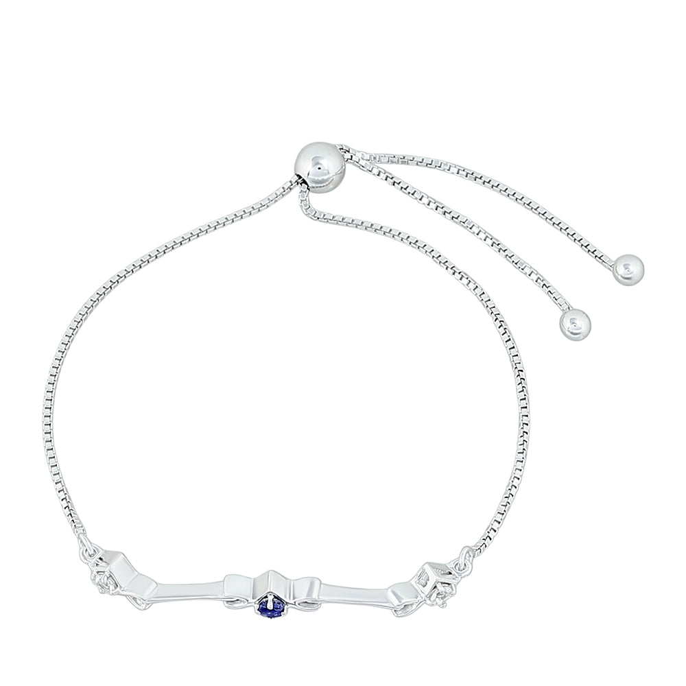 Brățară din Argint 925 ( 4.09 grame ) cu Safir Thailandez și Topaz Alb 0.26 Carate 2 