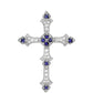 Cruce Pandantiv din Argint 925 ( 3.57 grame ) cu Safir Thailandez și Topaz Alb 1.68 Carate
