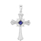 Cruce Pandantiv din Argint 925 ( 2.43 grame ) cu Safir Thailandez 0.59 Carate