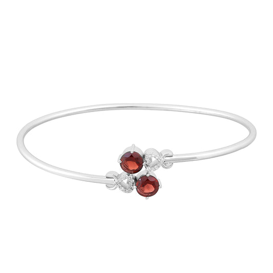 Brățară din Argint 925 ( 6.18 grame ) cu Granat și Topaz Alb 2.11 Carate