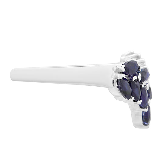 Inel din Argint 925 ( 2.98 grame ) cu Safir Thailandez și Topaz Alb 1.08 Carate