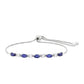 Brățară din Argint 925 ( 3.71 grame ) cu Safir Thailandez și Topaz Alb 2 Carate