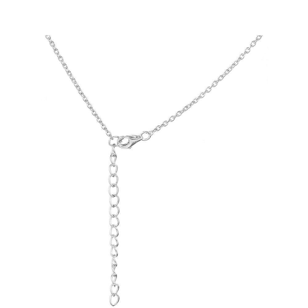 Colier din Argint 925 ( 5.04 grame ) cu Safir Thailandez și Topaz Alb 4.63 Carate 2 