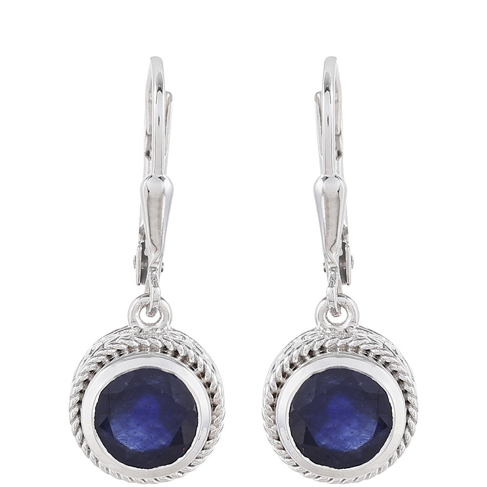 Cercei din Argint 925 ( 2.41 grame ) cu Safir Thailandez 4.17 Carate 1 