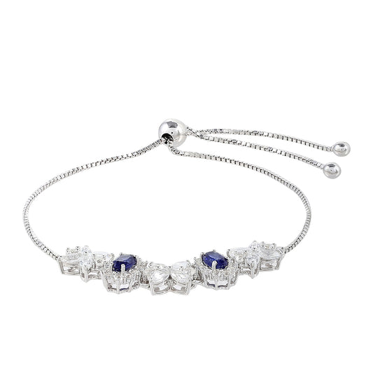 Brățară din Argint 925 ( 4.12 grame ) cu Safir Thailandez și Topaz Alb 2.34 Carate