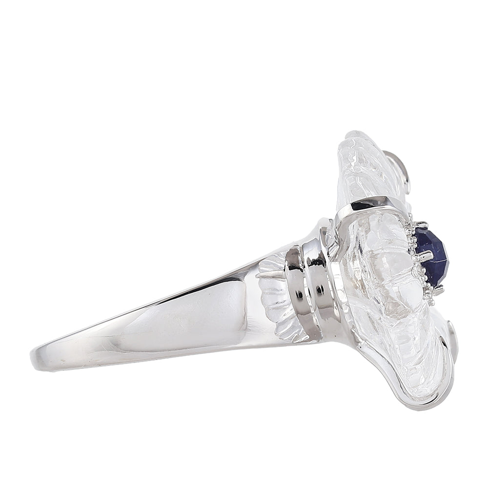 Inel din Argint 925 ( 3.98 grame ) cu Safir Thailandez și Cuarț 11.55 Carate 2 