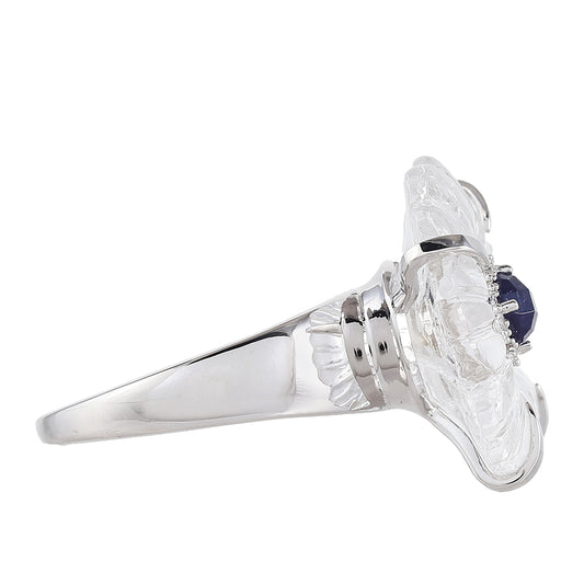 Inel din Argint 925 ( 3.98 grame ) cu Safir Thailandez și Cuarț 11.55 Carate