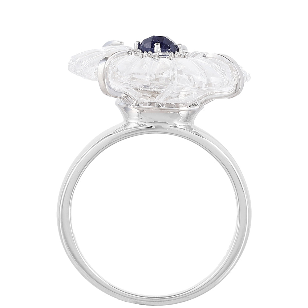 Inel din Argint 925 ( 3.98 grame ) cu Safir Thailandez și Cuarț 11.55 Carate 4 