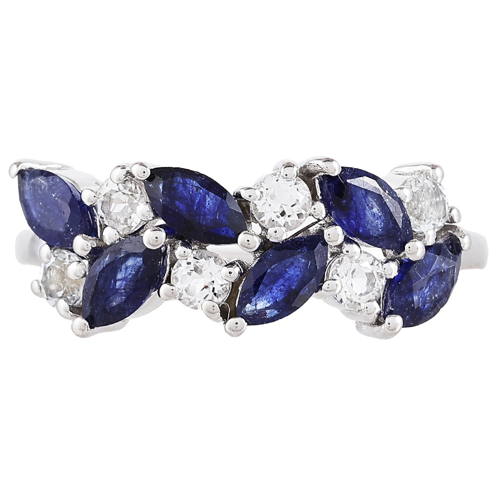 Inel din Argint 925 ( 2.08 grame ) cu Safir Thailandez și Topaz Alb 1.79 Carate 1 