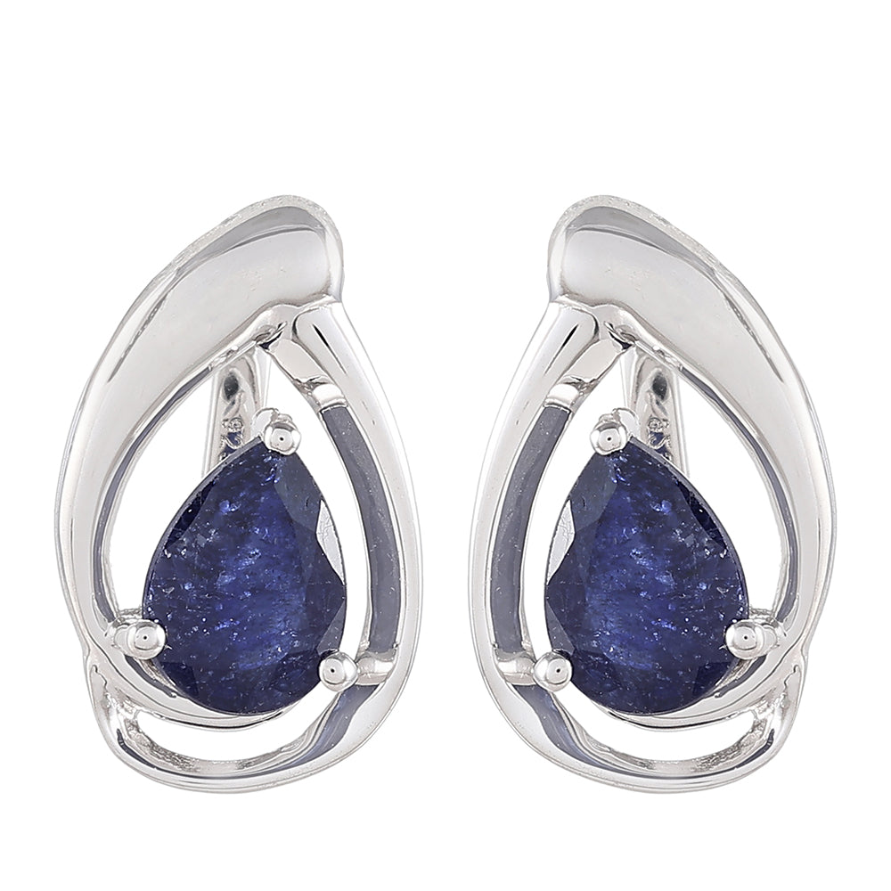 Cercei din Argint 925 ( 2.23 grame ) cu Safir Thailandez 2.09 Carate 1 