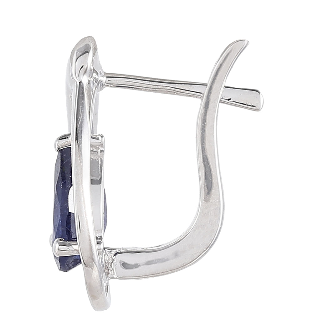 Cercei din Argint 925 ( 2.23 grame ) cu Safir Thailandez 2.09 Carate 2 