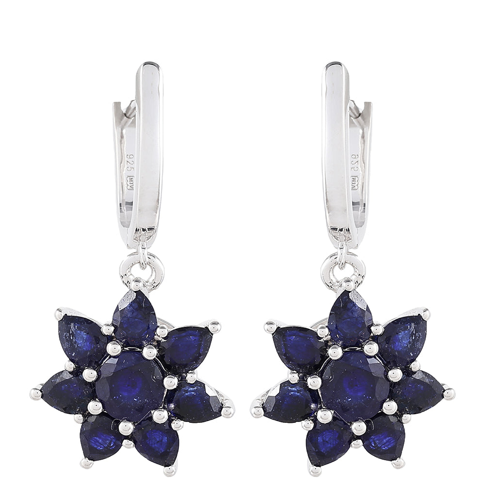 Cercei din Argint 925 ( 3.35 grame ) cu Safir Thailandez 4.81 Carate