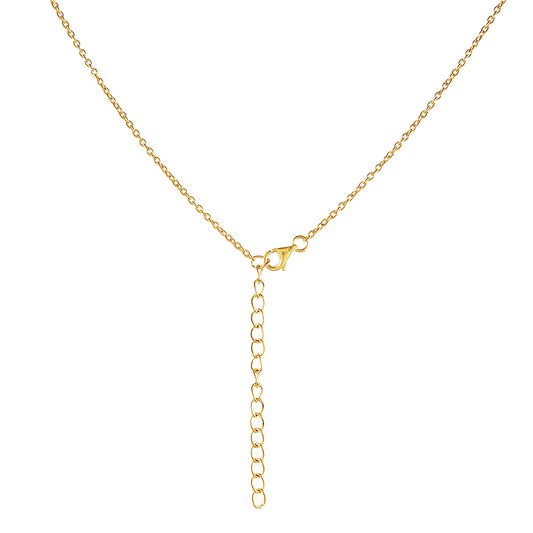 Colier din Argint 925 Placat cu Aur ( 4.92 grame ) cu Perlă de Cultură și Topaz Alb 4.62 Carate