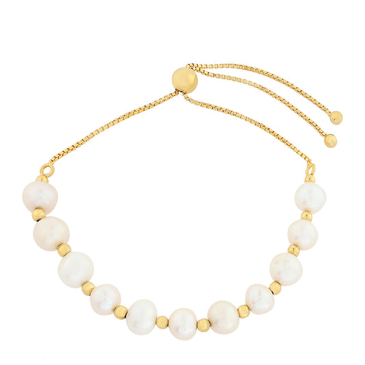 Brățară din Argint 925 Placat cu Aur ( 2.76 grame ) cu Perlă de Cultură 23.74 Carate