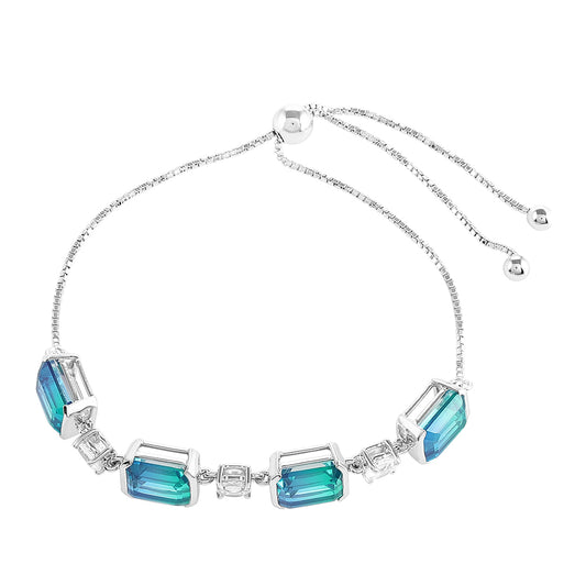 Brățară din Argint 925 ( 5.22 grame ) cu Cuarț Păun și Topaz Alb 11.45 Carate