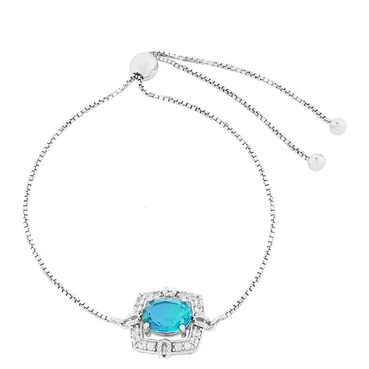 Brățară din Argint 925 ( 4.18 grame ) cu Cuarț Păun și Topaz Alb 2.27 Carate
