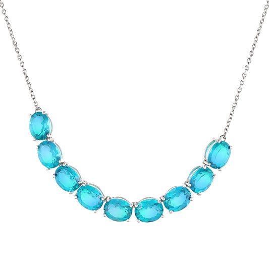 Colier din Argint 925 ( 6.58 grame ) cu Cuarț Păun 18 Carate