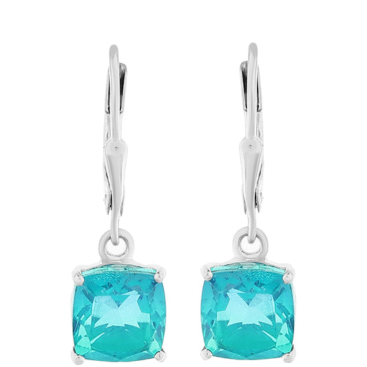 Cercei din Argint 925 ( 1.8 grame ) cu Cuarț Păun 4.95 Carate