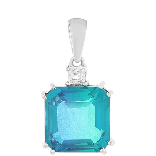 Pandantiv din Argint 925 ( 2.07 grame ) cu Cuarț Păun și Topaz Alb 8.09 Carate