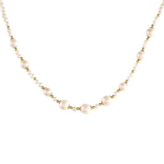 Set din Argint 925 Placat cu Aur ( 4.21 grame ) cu Perlă de Cultură 106.15 Carate ( Colier+Cercei )