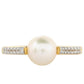 Inel din Argint 925 Placat cu Aur ( 1.9 grame ) cu Perlă de Cultură și Topaz Alb 2.49 Carate