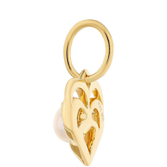 Pandantiv din Argint 925 Placat cu Aur ( 1.34 grame ) cu Perlă de Cultură și Topaz Alb 0.82 Carate