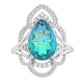 Inel din Argint 925 ( 3.65 grame ) cu Cuarț Păun și Topaz Alb 4.19 Carate
