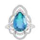 Inel din Argint 925 ( 3.65 grame ) cu Cuarț Păun și Topaz Alb 4.19 Carate