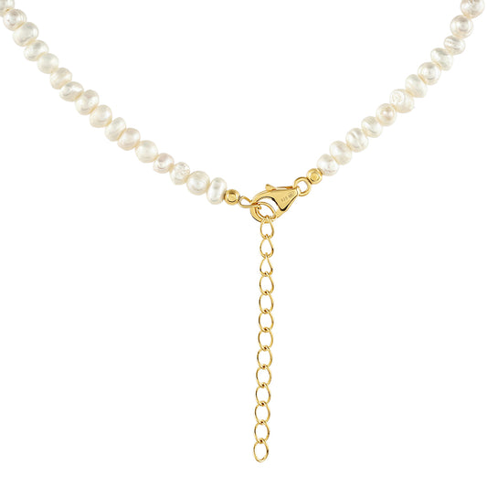 Colier din Argint 925 Placat cu Aur ( 1.28 grame ) cu Perlă de Cultură 131.75 Carate