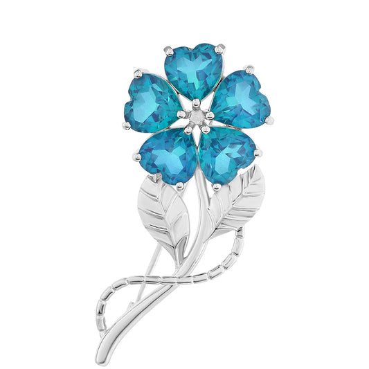 Broşă din Argint 925 ( 5.77 grame ) cu Cuarț Păun 10.21 Carate