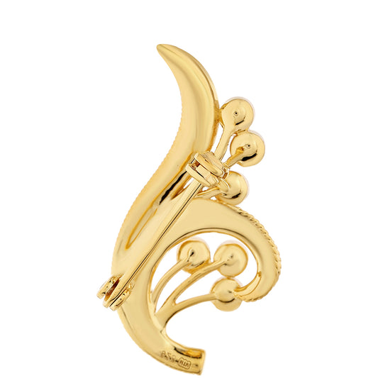 Broşă din Argint 925 Placat cu Aur ( 2.94 grame ) cu Perlă de Cultură 1.44 Carate