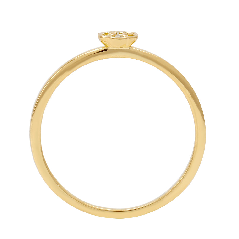 Inel din Argint 925 Placat cu Aur ( 1.02 grame ) cu Diamant Verde Veronez 0.05 Carate