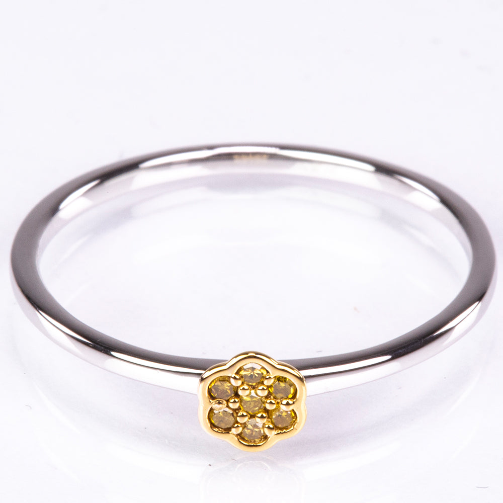 Inel din Argint 925 ( 1.02 grame ) cu Diamant Verde Veronez 0.05 Carate