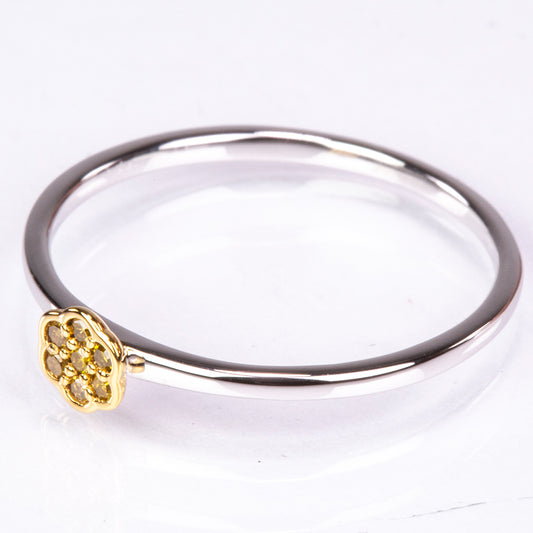 Inel din Argint 925 ( 1.02 grame ) cu Diamant Verde Veronez 0.05 Carate