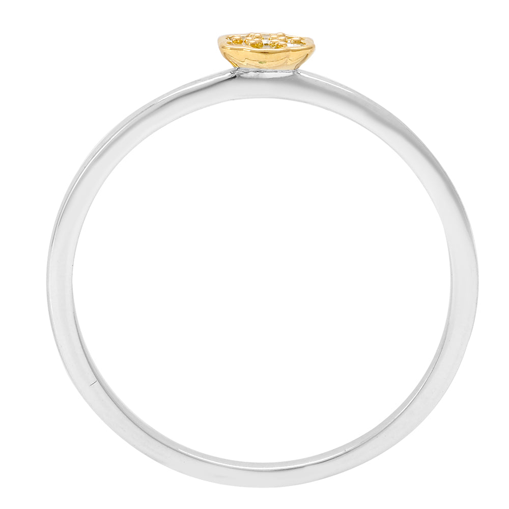 Inel din Argint 925 ( 1.02 grame ) cu Diamant Verde Veronez 0.05 Carate 6 