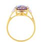 Inel din Argint 925 Placat cu Aur ( 1.7 grame ) cu Rubelit Cruzeiro și Topaz Mistic 3.58 Carate