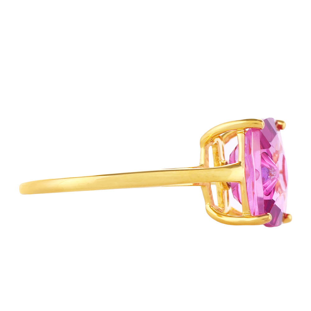 Inel din Argint 925 Placat cu Aur ( 1.57 grame ) cu Tanzanit și Topaz Mistic Roz 4.07 Carate 2 