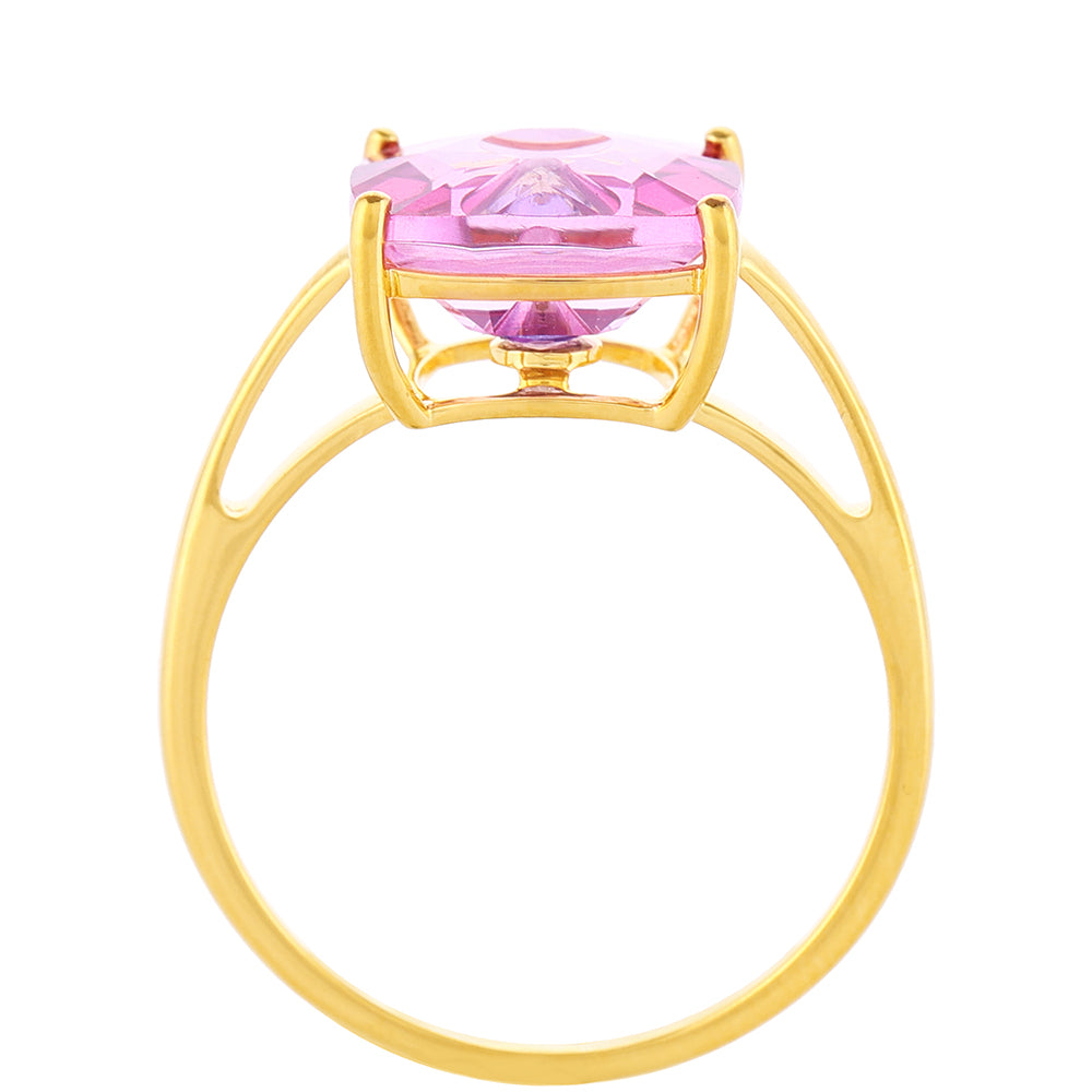 Inel din Argint 925 Placat cu Aur ( 1.57 grame ) cu Tanzanit și Topaz Mistic Roz 4.07 Carate 4 