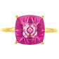 Inel din Argint 925 Placat cu Aur ( 1.57 grame ) cu Tanzanit și Topaz Mistic Roz 4.07 Carate