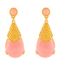 Cercei din Argint 925 Placat cu Aur ( 5.42 grame ) cu Opal Roz 23.2 Carate