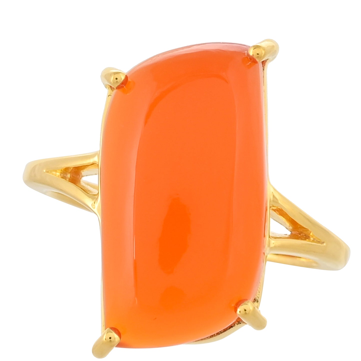 Inel din Argint 925 Placat cu Aur ( 2.89 grame ) cu Carneol 8.15 Carate